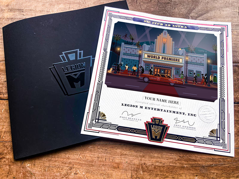 LEGION M - Investor Certificate Limited Edition (Personalized) -- PRE-ORDER