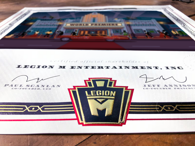 LEGION M - Investor Certificate Limited Edition (Standard) -- PRE-ORDER