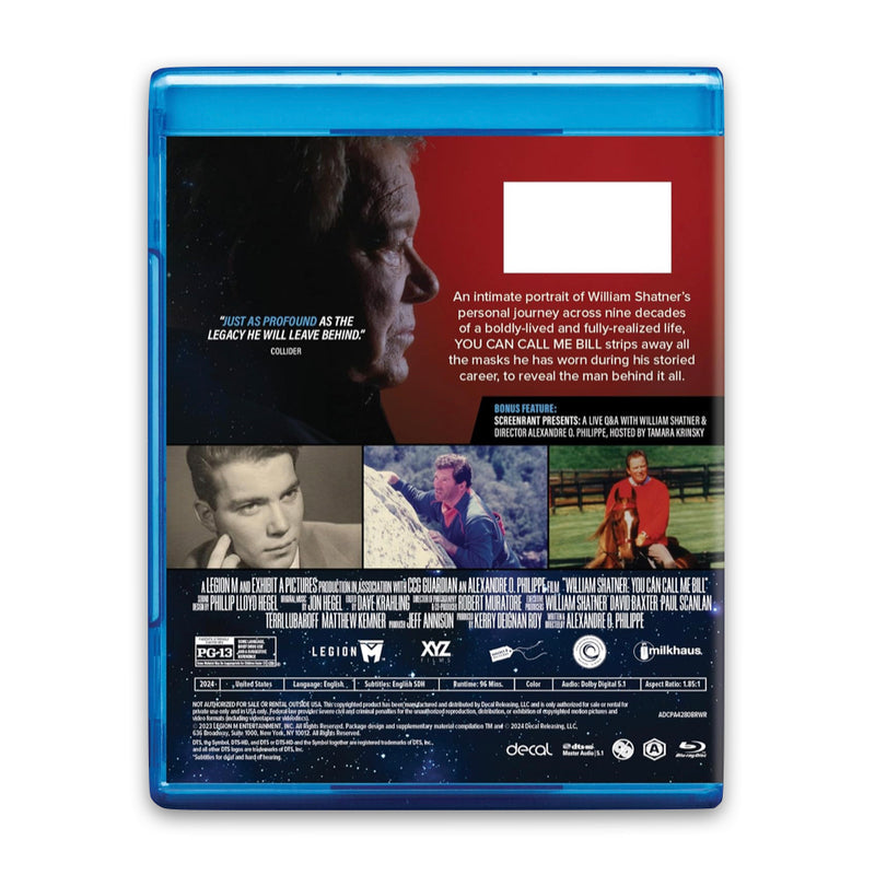 WILLIAM SHATNER: YOU CAN CALL ME BILL - Blu-Ray and Limited Edition Release Pin (PRE-ORDER)