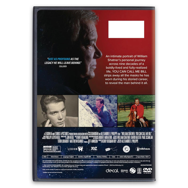 WILLIAM SHATNER: YOU CAN CALL ME BILL - DVD and Limited Edition Release Pin (PRE-ORDER)