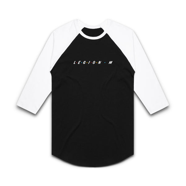 LEGION M - Friends Unite! (Logo Only) - Black/White Raglan