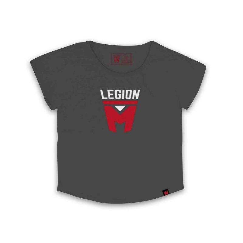 LEGION M - Classic Shield Logo - Women's Charcoal Tee