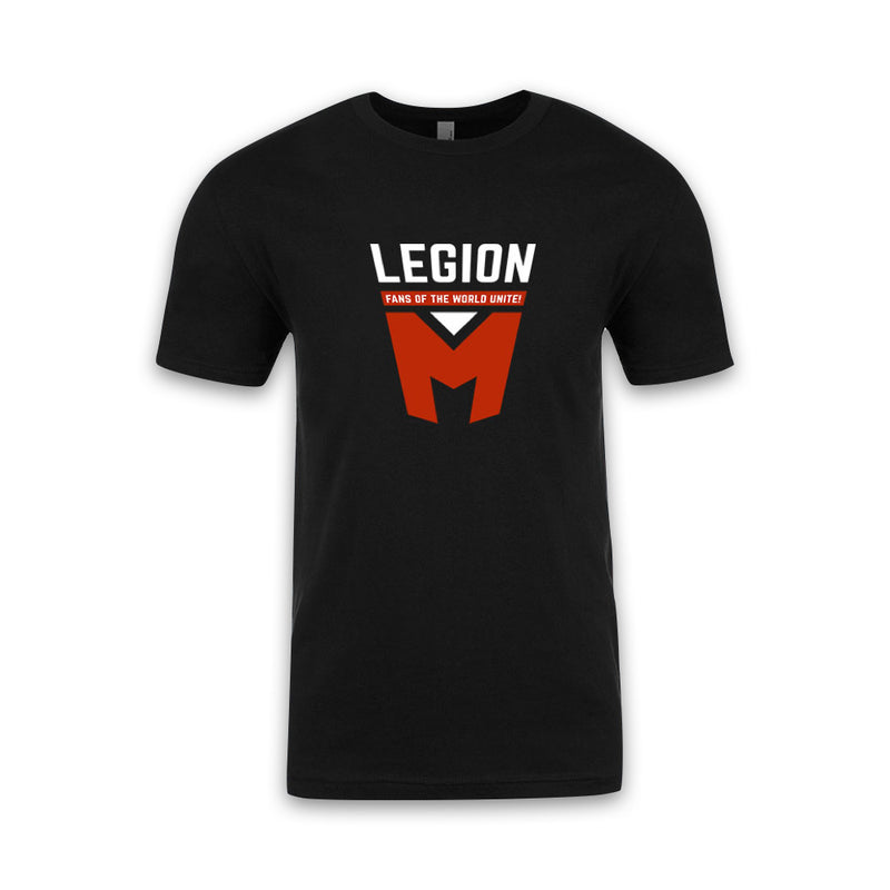 LEGION M - Fans Of The World Unite Legion M Shield - Black Tee
