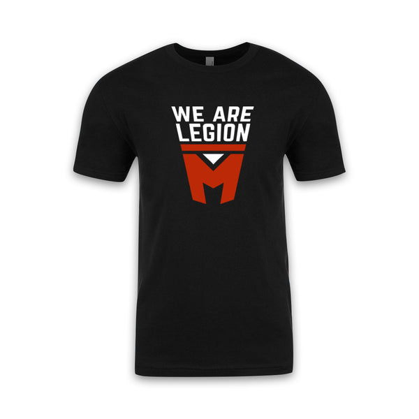 LEGION M - We Are Legion M Stacked Shield - Black Tee