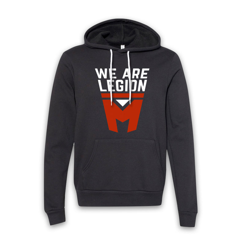 LEGION M - We Are Legion M Stacked Shield - Black Pullover Hoodie